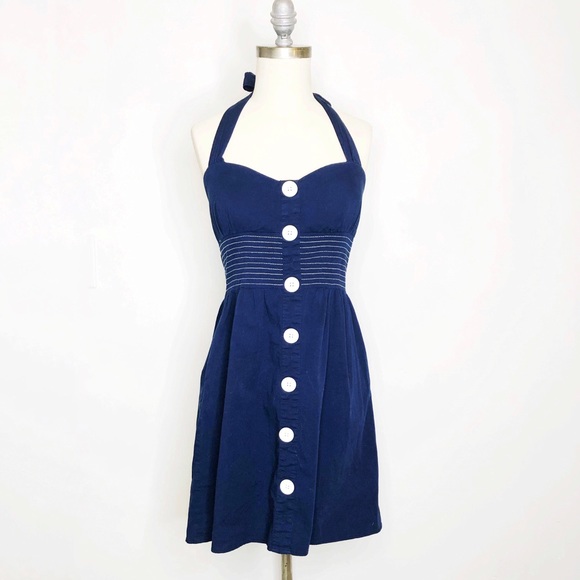Ruby Rox Dresses & Skirts - Ruby Rox Blue Halter Top Pinup Dress Sz 7